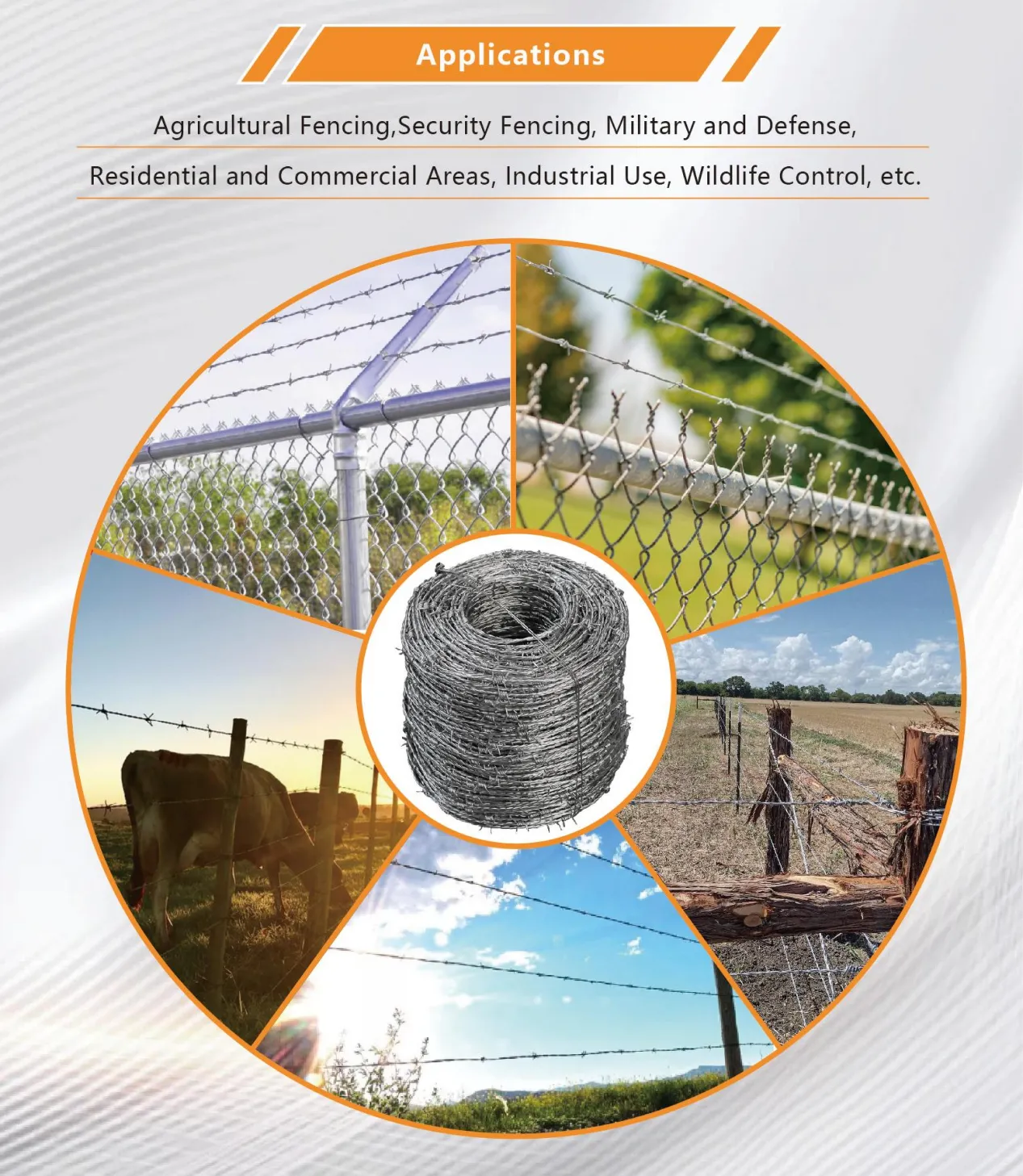 barbed wire for fence top